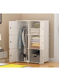 Buy Portable Wardrobe Clothing Storage Economy Storage Cabinet Save Space Foldable Easy To Assemble Light Simple Modern Suitable For Family Bedrooms White in Saudi Arabia