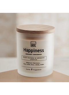 اشتري Sentiment Happiness Jar Candle in Frosted Glass with Wooden Lid 206 g في الامارات