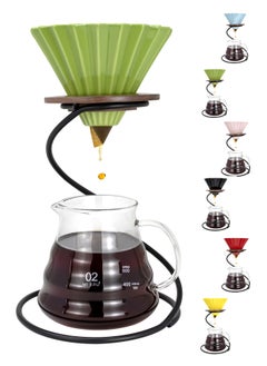 Buy V60 Coffee Machine Set Filter Espresso Drip Maker Funnel Ceramic Holder Hools For Home and Kitchen Accessories in Saudi Arabia