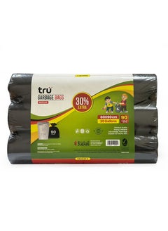 Buy Black Garbage Bags Roll 60x90cm 30Gallon 90Bags in UAE