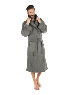 اشتري Grey Color Luxury Suite Terry Bath Robe XXL Size في الامارات