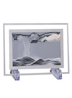 Buy 7" Desktop Moving Flowing Sand Art Picture Frame Hourglass Dynamic 3D Motion Deep Sea Sandscapes Landscapes Glass Painting For Home Office Decoration(Black) in UAE