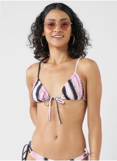 Buy Topshop Sideways Triangle Tie Front Bikini Top In in UAE