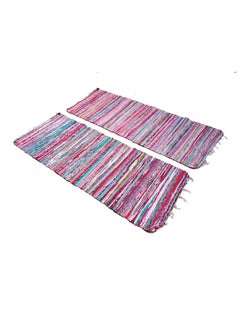 Buy Rag Rug Kilim Multicoloured Double Sided Washable 70*200 cm 2 pcs in Egypt