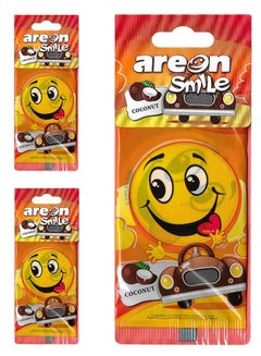 Buy Smile 3 Pcs Hanging Paper Card Air Freshener, Coconut in UAE