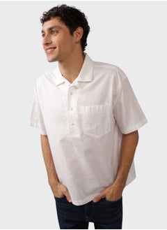 Buy Linen Blend Pullover Shirt in UAE