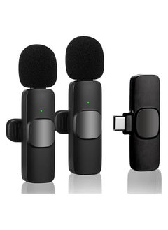 اشتري Wireless Microphone for Phone USB C Dual Wireless Microphone for Video Recording, Live Stream Vlog YouTube, TikTok, Facebook  Zoom Noise Reduction Plug Play No Need App Bluetooth في الامارات