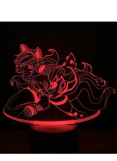 Buy Multicolour 3D Anime LED Night Light Battery Powered Desk Lamp League of Hero Ahri Lore The Nine Tailed Fox Yasuo Li Qing Izeril Timo League of Legends Items in UAE