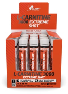 Buy L-Carnitine 3000 Extreme Shot Orange 20 x 25 ml in Saudi Arabia