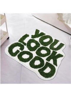 Buy You Look Good Bath Mat Green Bathoom Rugs Funny Cute Bathroom Decor Preppy Small Cool Rug Non Slip Microfiber Washable Absorbent Shower Rug, 25”x21” in Saudi Arabia