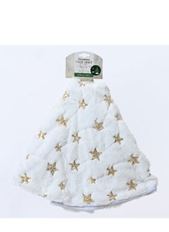 Buy Kaemingk Tree Skirt Polyester Stitching Gold Star 85Cm, 1 Piece in UAE