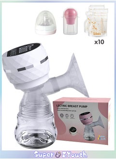 Buy Wearable Breast Pump, Electric Hands-Free Breast Pumps with 3 Modes, 9 Levels, LED Display, Rechargeable, White in Saudi Arabia