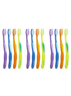 Buy Shield Care Soft-Tip Toothbrush Kinder to Your Teeth (Expert Care - Super Soft Tip) - Adult Toothbrush, 4 Colors - 12 Count (Pack of 1) in UAE
