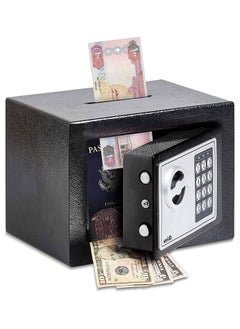 Buy Mini Cash Deposit Drop Slot Safe Box with Key and Pin Code Option (Black) in UAE