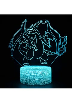 اشتري 3D Illusion Go Pokemon Night Light 16 Color Change Decor Lamp Desk Table Night Light Lamp for Kids Children 16 Color Changing with Remote Charizard في الامارات