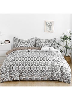 Buy 4-Piece Single Size Duvet Cover Set|1 Duvet Cover + 1 Fitted Sheet + 2 Pillow Cases|Microfibre|CELESTE in UAE