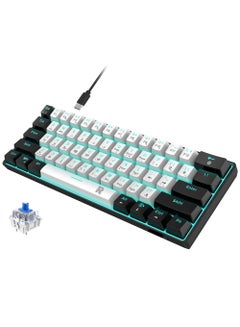 Buy 61 keys Wired 60% Arabic English Mechanical Gaming Keyboard Blue Switch Full Anti-ghosting Portable Mini Keyboard for Windows Laptop PC Mac in UAE