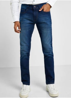 Buy Thomas Scott Men Smart Slim Fit Clean Look Light Fade Stretchable Jeans in Saudi Arabia