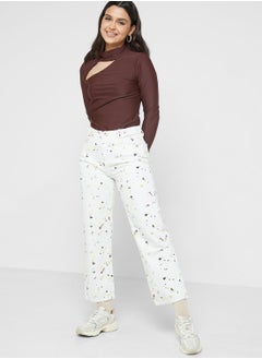 Buy Printed Mom Fit Jeans in UAE