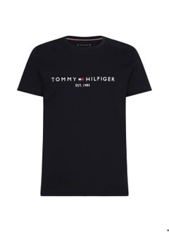 اشتري Men's Tommy Hilfiger Logo Regular Fit T-Shirt - Cotton, Blue في الامارات