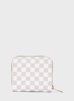Buy Women'S Checkerboard Patterned Faux Leather Wallet in UAE
