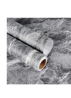 اشتري Self-Adhesive Wallpaper, Gray Marble Contact Paper, Oilproof Waterproof Wallpaper for Kitchen Bathroom Peel and Stick Countertop Contact Paper PVC (Gray 15.7 in×196.8 in) في الامارات