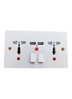 Buy Universal Wall Socket Dual 2 USB Plug Switch Power Supply Plate High Quality Charger Multifunctional Three Hole Double Usb Socket in UAE