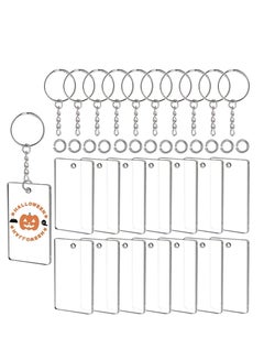 Buy 90 Pieces Clear Acrylic Keychain Blanks 2 Inch Round Plastic Transparent Charms Rectangle Circle Blank Disc for Vinyl with 30 Pcs Key Chain Rings DIY Projects and Crafts in UAE