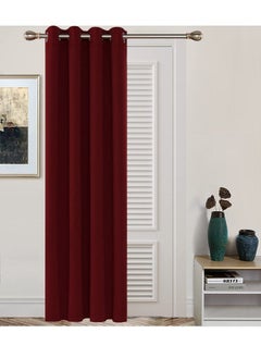 Buy 1-Piece Thermal Insulated Blackout Curtain for Bedroom or Doorway Wine Red 132x213cm in UAE