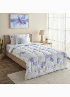 Buy Valencia Suvi 5-Piece Printed Twin Cotton BIAB Comforter Set 220 x 160 cm in UAE