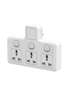 Buy Multi Plug Power Extension Socket Adapter, 3 Way Universal Wall Electrical Extender Outlet, UK 3 Pin Electric Power Sockets for Home, Office, Kitchen (3 Way) in Saudi Arabia