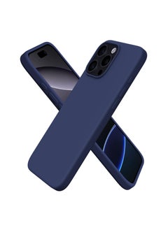 Buy Compatible with iPhone 16 Pro Max Case, [Silky and Soft Touch Series] Premium Soft Liquid Silicone Rubber Full-Body Protective Bumper Case for iPhone 16 Pro Max (Dark Blue) in UAE