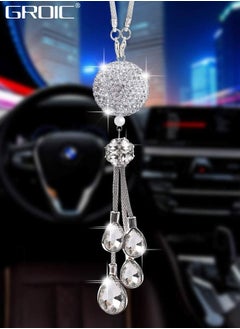 اشتري Car Ornaments, Home Decor Ornaments, Bling Rearview Mirror Ornaments, Hanging Decorations for Car Office Home, Lucky Crystal Sun Catcher Ornament في الامارات