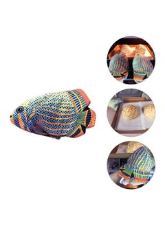 اشتري Oven Microwave Mitts Cartoon Fish Shape Cotton Oven Mitts Anti-Heat Baking Cooking Grilling Gloves Recycled Kitchen Oven Gloves Pot Holder Gloves for BBQ Baking Supplies في الامارات