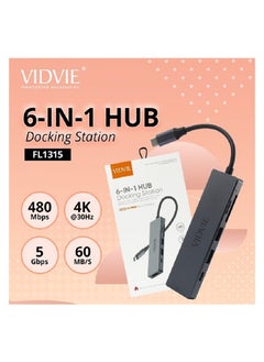 Buy VIDVIE HUB03 6-in-1 HUB 100W - Dark Grey in Egypt