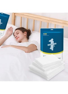 Buy Travel Disposable Bedding Set Disposable Bed Sheets Travel Pillow and Blanket Set Portable 4 PCS in Saudi Arabia