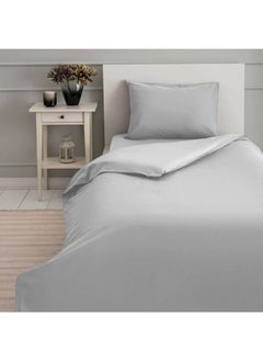 اشتري Orchard Exclusive (Grey) Single Size Fitted Sheet,Duvet cover and Pillow covers (Set of 4 Pcs) Cotton percale Weave, Soft and Luxurious, High Quality Bed linen -180 TC في الامارات