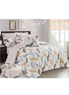 Buy 8-Piece Comforter Set Two-Sided Microfiber Double King Size 240x260 in Saudi Arabia