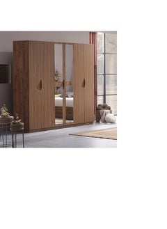 Buy Harper 6-Door Wardrobe with 2 Mirrors 55 x 210 x 220 cm in Saudi Arabia