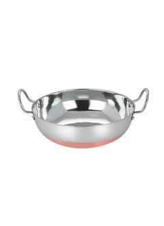 Buy Copper Base Stainless Steel Kadai with Handles 27Cm in UAE