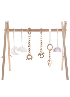 اشتري Wooden Baby Gym With 6 Hanging Toys في الامارات