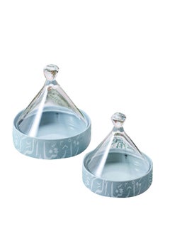 Buy Calligraphic Printed Sweet Bowl Grey and Clear 7 Inch RSY04009-7IN+G008 in Saudi Arabia