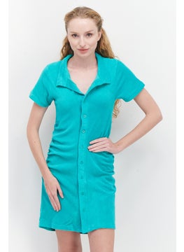 Buy Women Textured Beach Dress, Green in UAE