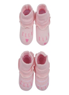 Buy Elle Baby Stripe Bootie Box Set Pink in Saudi Arabia