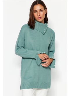 Buy Mint Pearl Detailed Knitwear Sweater TCTAW24AK00104 in Egypt