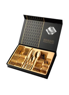 اشتري Stainless Steel Gold Cutlery Set Elevate Your Kitchen with Elegant Spoon Knife and Fork Ensemble في الامارات