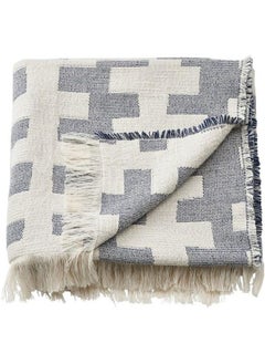 Buy Throw Off White Dark Blue 130x170 Cm in Saudi Arabia