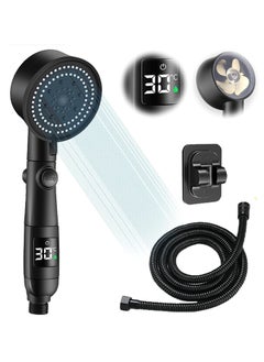 Buy High Pressure Shower Head, Handheld Shower 5 Modes Power Shower Head,Shower Head and Hose 2m with Temperature Indicator, Water Saving Shower Head for Adults Children Pets in Saudi Arabia