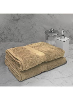 Buy Gardenia (Beige) Premium Hand Towel (50 x 100 Cm -Set of 1) 100% Cotton, Highly Absorbent and Ultrasoft Bath Linen with Diamond Dobby -550 Gsm in UAE