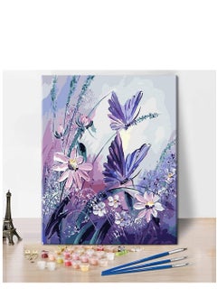 Buy Purple Butterflies Paint by Number for Adults and Kids Beginner Sets DIY Painting Kits Acrylic Painting by Numbers Butterfly Series for Kids Gift for Home Wall Decorations Colourful Flower - 16x20inch in UAE